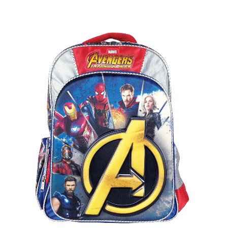 mochila escolar con los personajes de la película Avengers