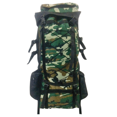 mochila para campismo en tela con estampado de camuflaje